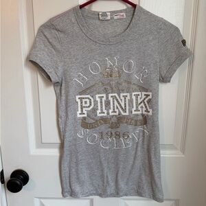 PINK Victoria's Secret Gray Honor Society Tee